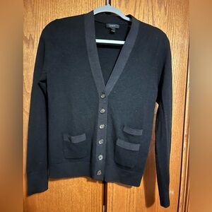 EUC Merino Rib Cropped Cardigan size small black